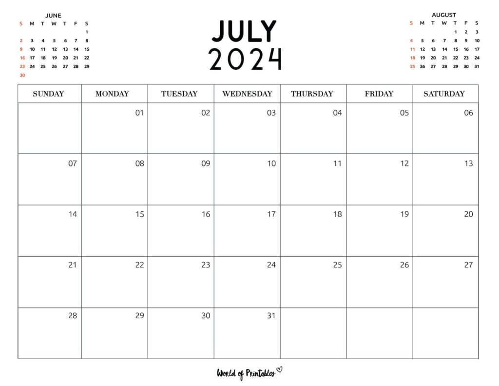 July 2024 Calendar