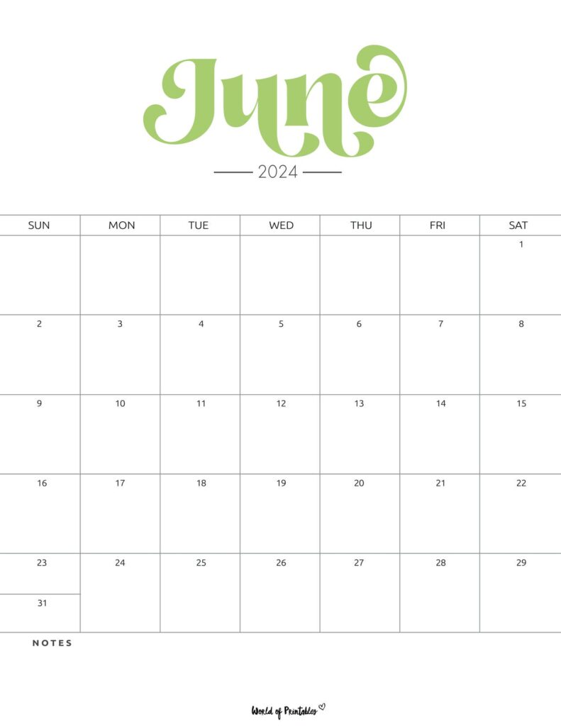 June 2024 Calendar Boho