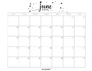 June 2024 Calendars | 100+ Best - 100's of Styles - All Free!