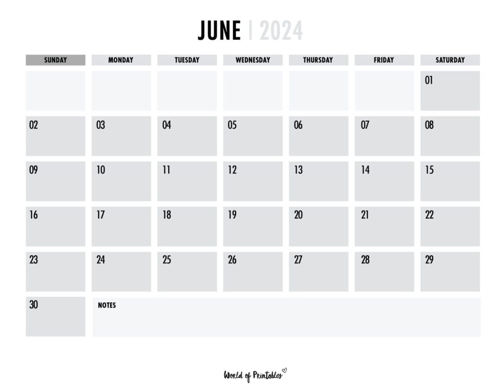 Printable June 2024 Calendar