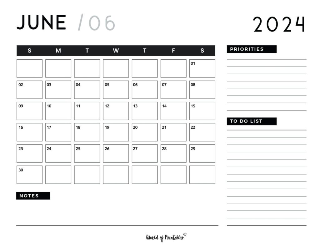 June 2024 Calendar Planner