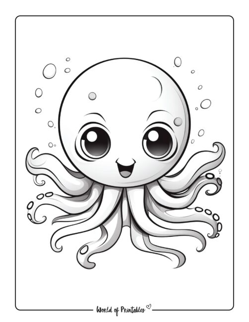 Lovely Octopus Coloring Page