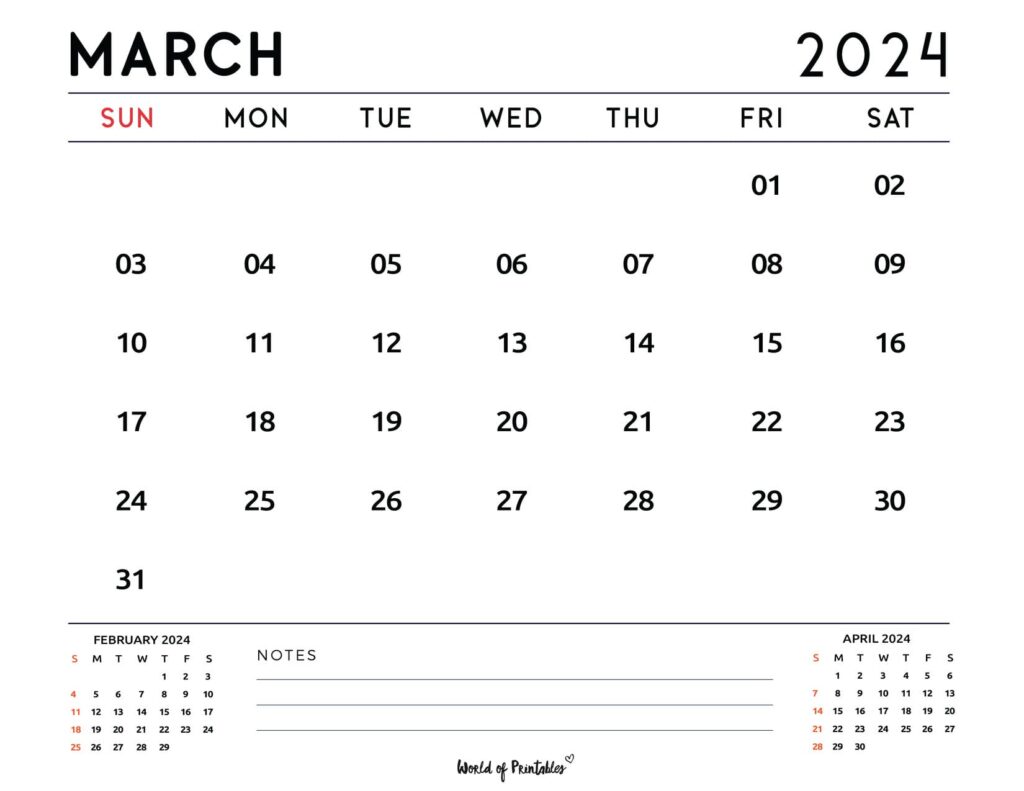 March 2024 calendar