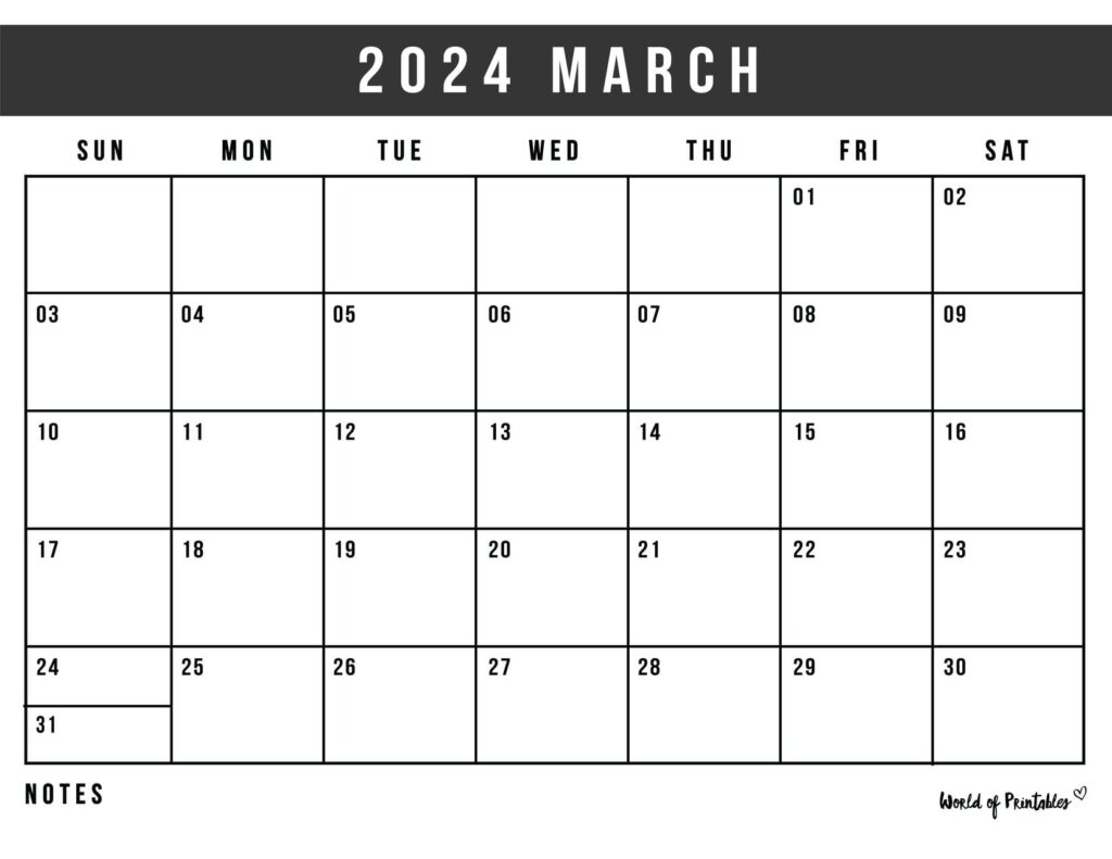 March 2024 calendar