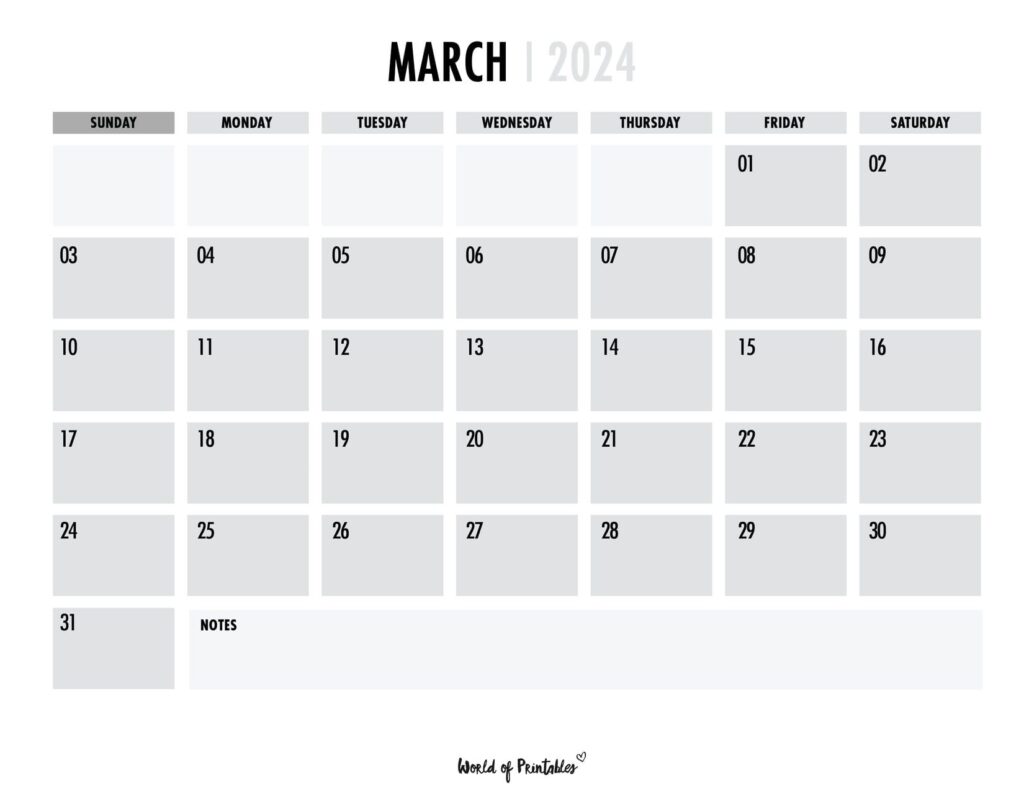 March 2024 calendar