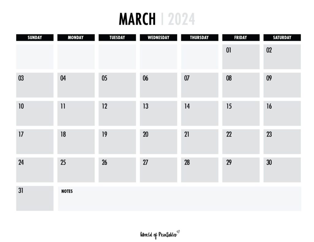 March 2024 calendar