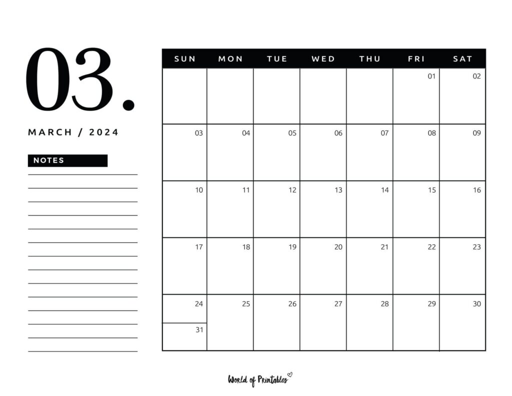 March 2024 calendar