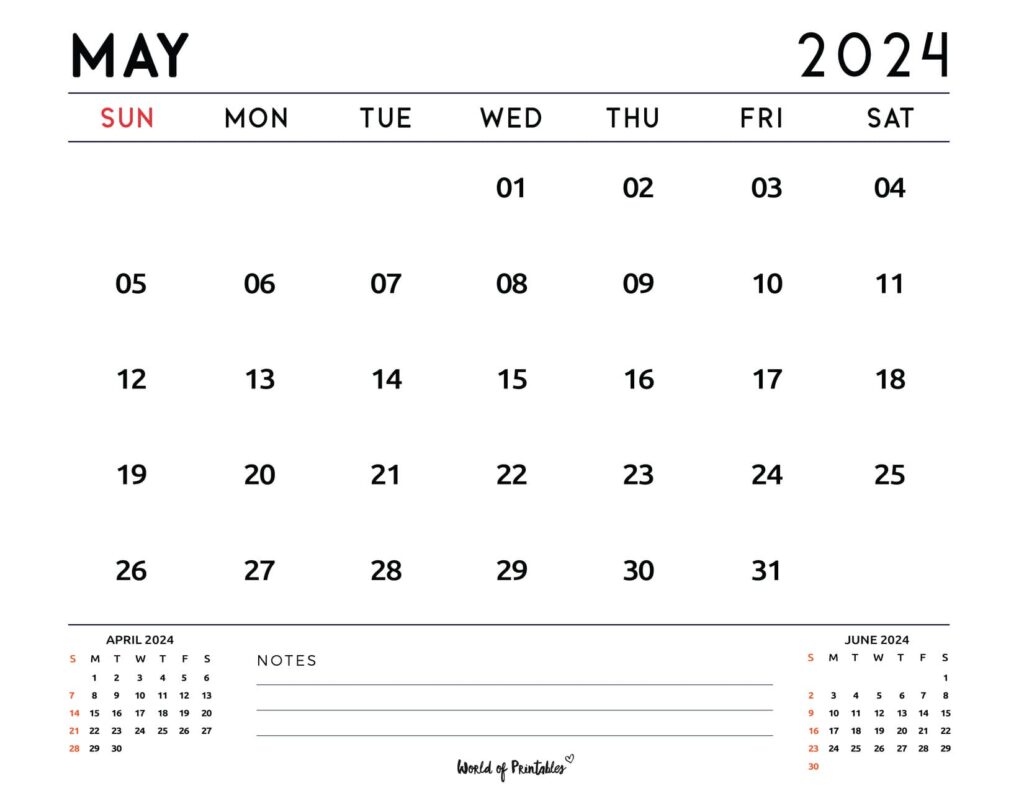 Free May 2024 Calendar