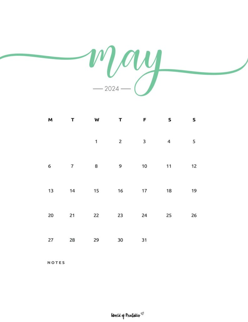 Stylish May 2024 Calendar