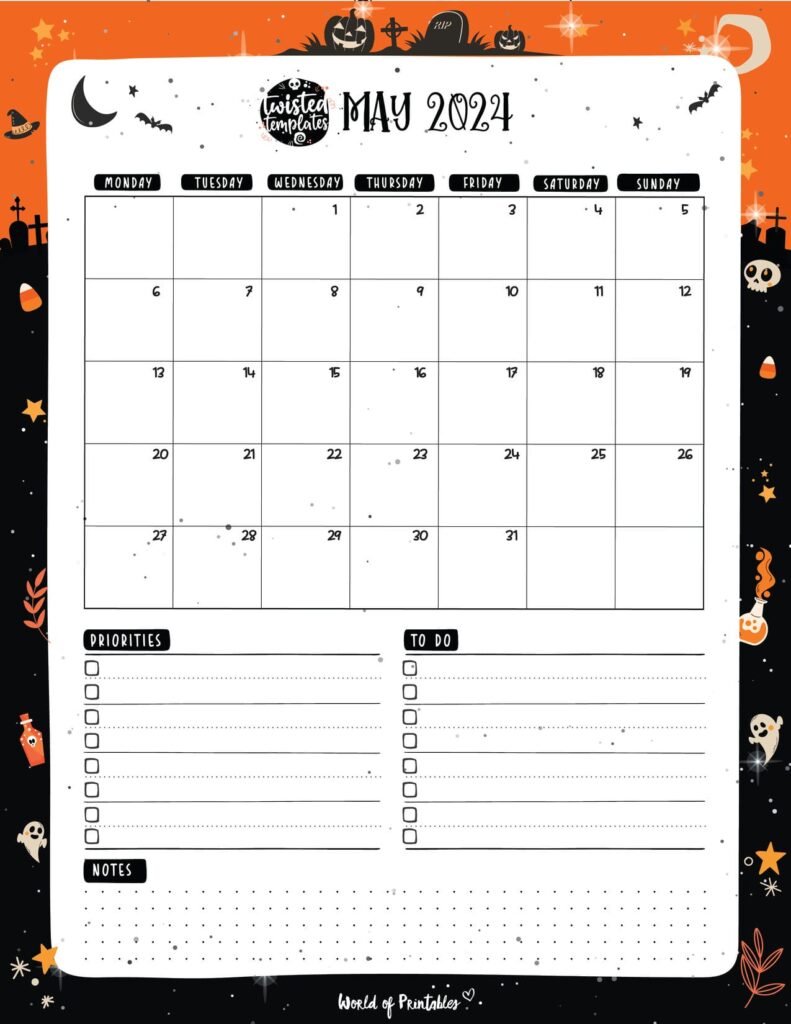 Halloween May 2024 Calendar