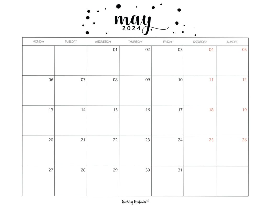 May 2024 Printable Calendar 