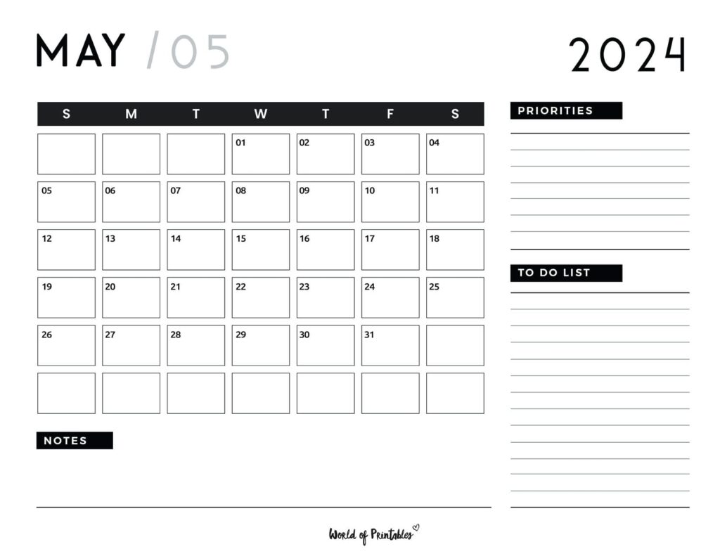 May 2024 Calendar Planner