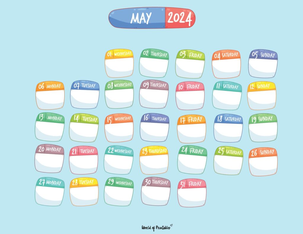 Kids May 2024 Calendar