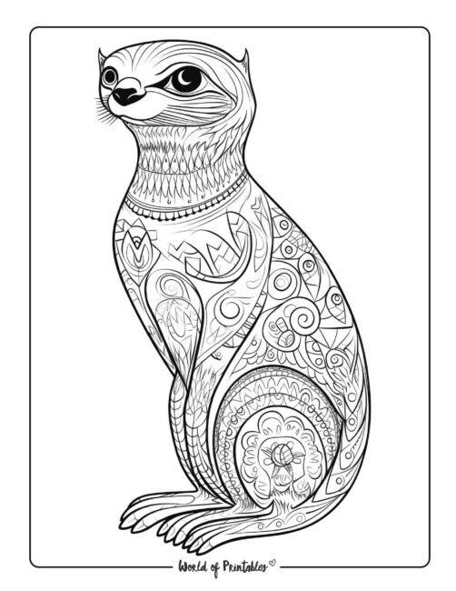Meerkat Animal Coloring Page 2