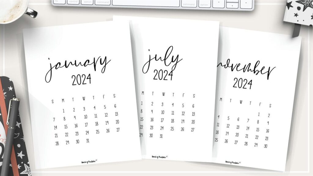 Minimalist Calendar For 2024