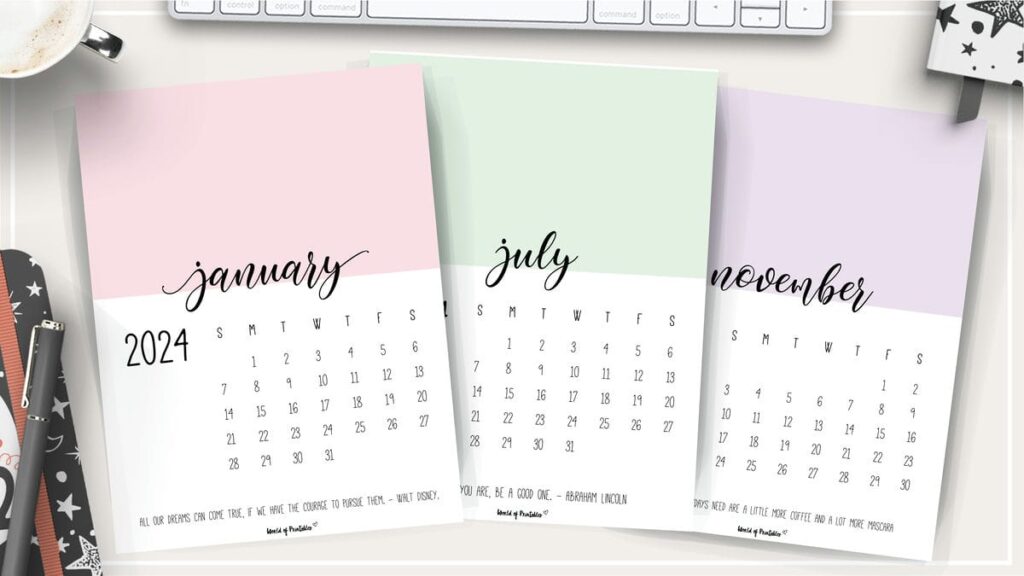 Monthly Calendar for 2024 Printable