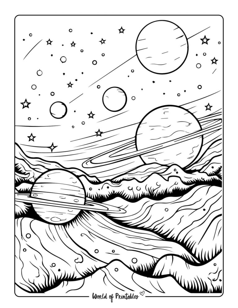 Planet Coloring Pages For Kids & Adults - World of Printables