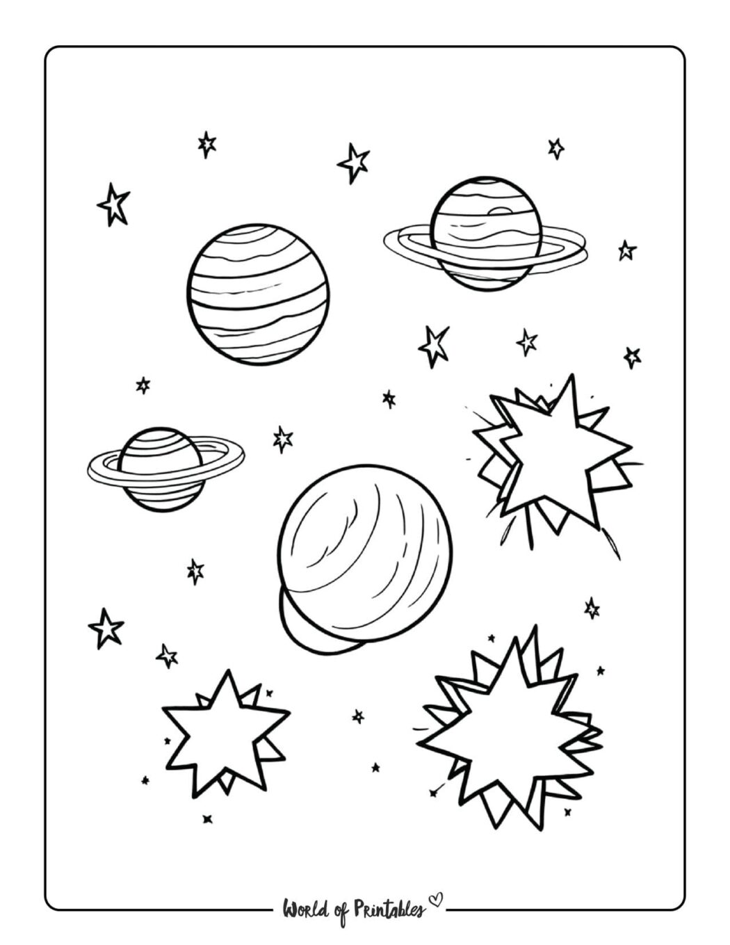 Planet Coloring Pages For Kids & Adults - World of Printables