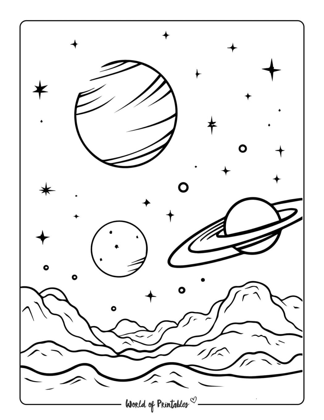 Planet Coloring Pages For Kids & Adults - World of Printables