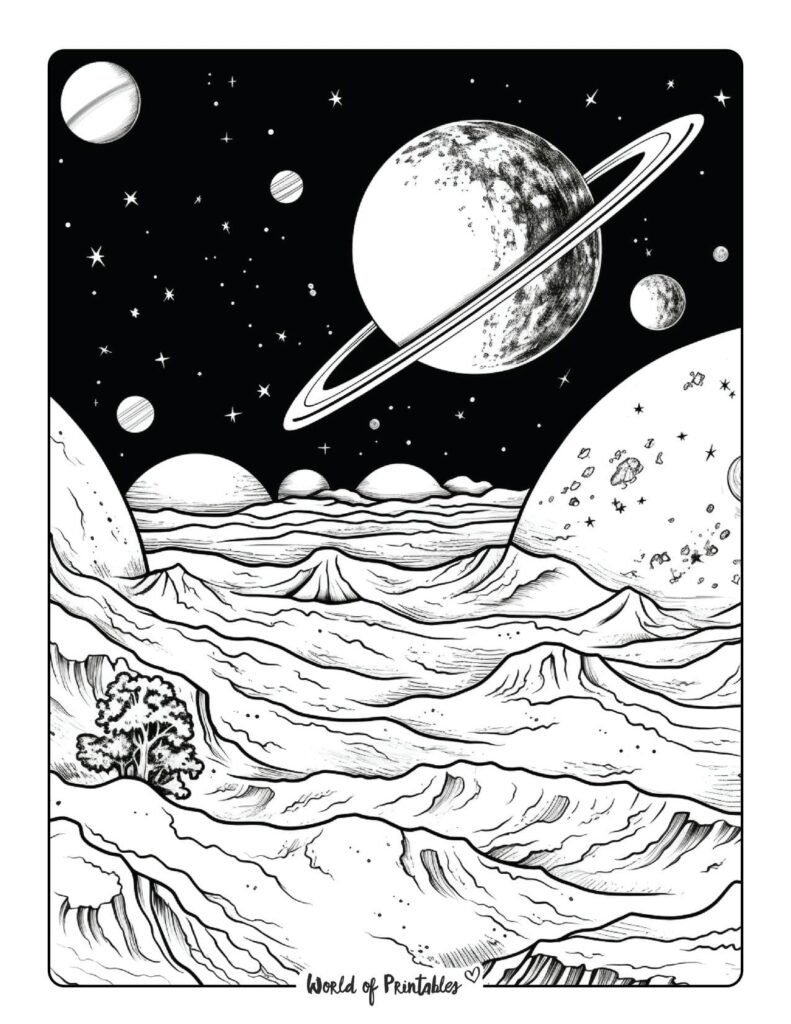 Planet Coloring Pages For Kids &amp; Adults - World of Printables