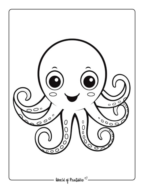 Small Octopus Coloring Page