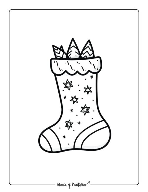 Stocking Coloring Page 12