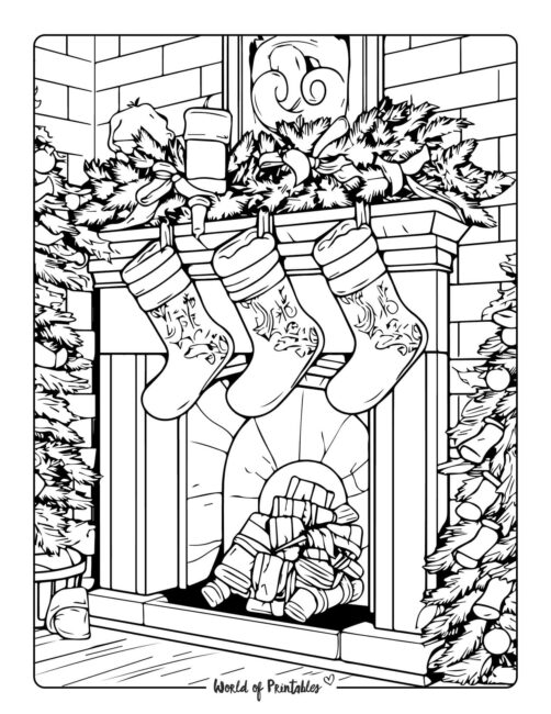 Stocking Coloring Page 16