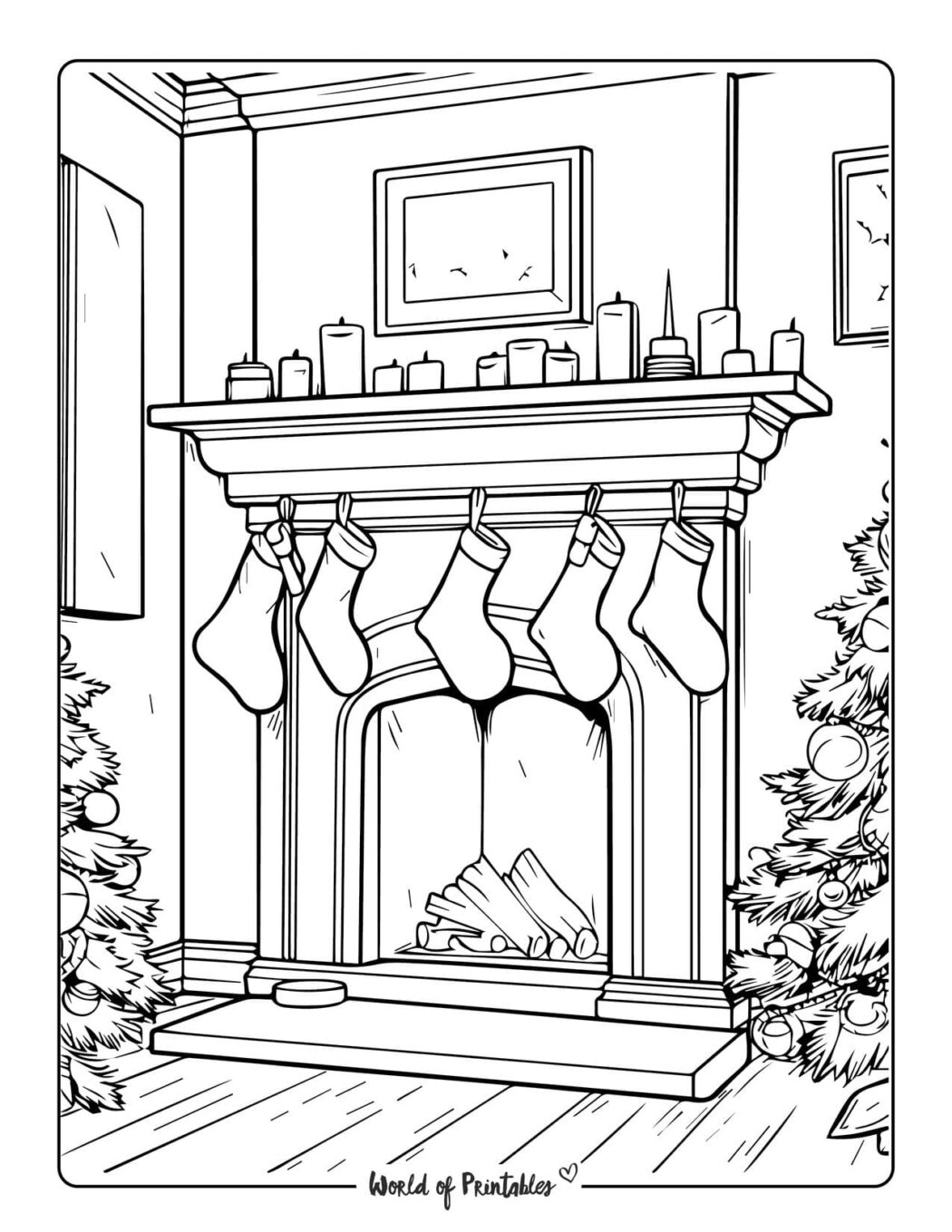 Stocking Coloring Pages - World of Printables