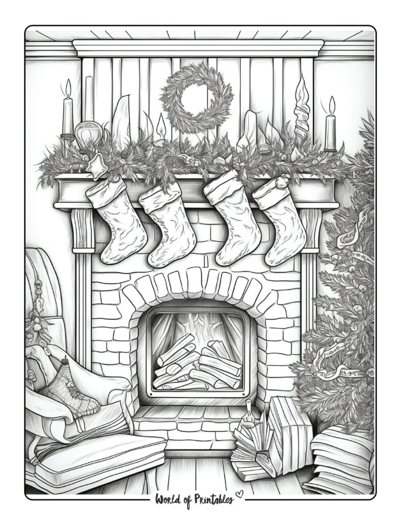 Stocking Coloring Pages - World of Printables