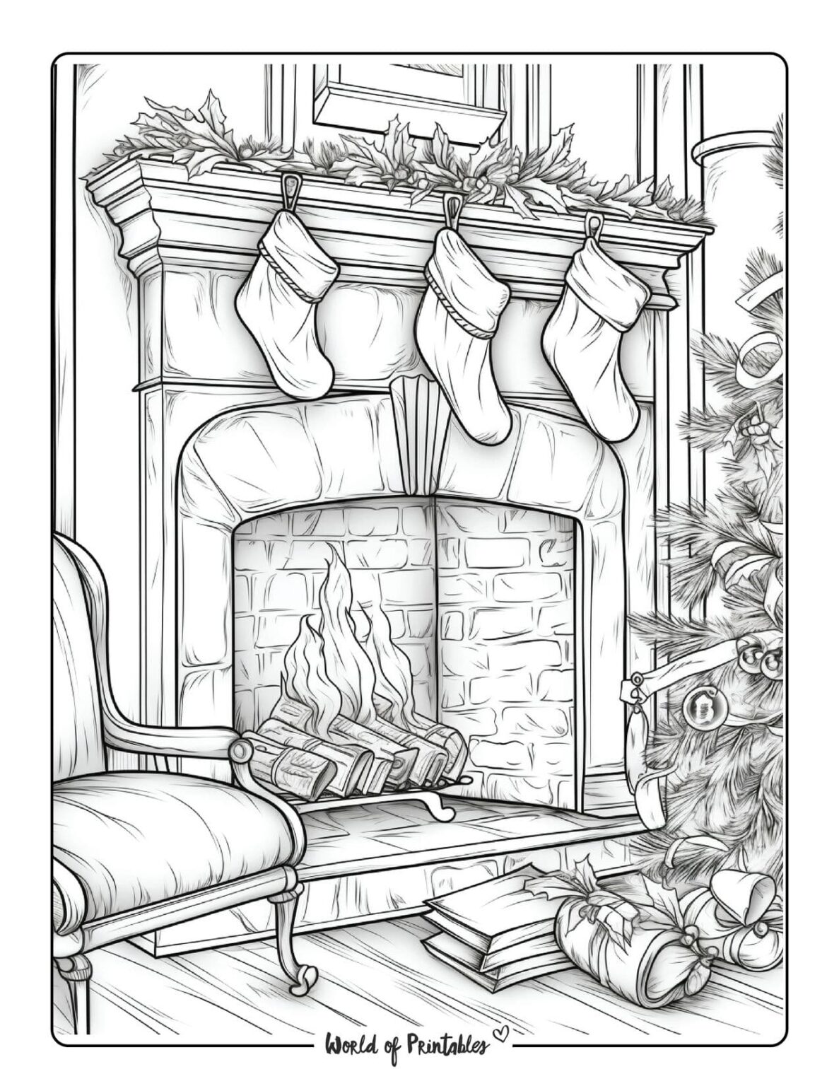 Stocking Coloring Pages - World of Printables