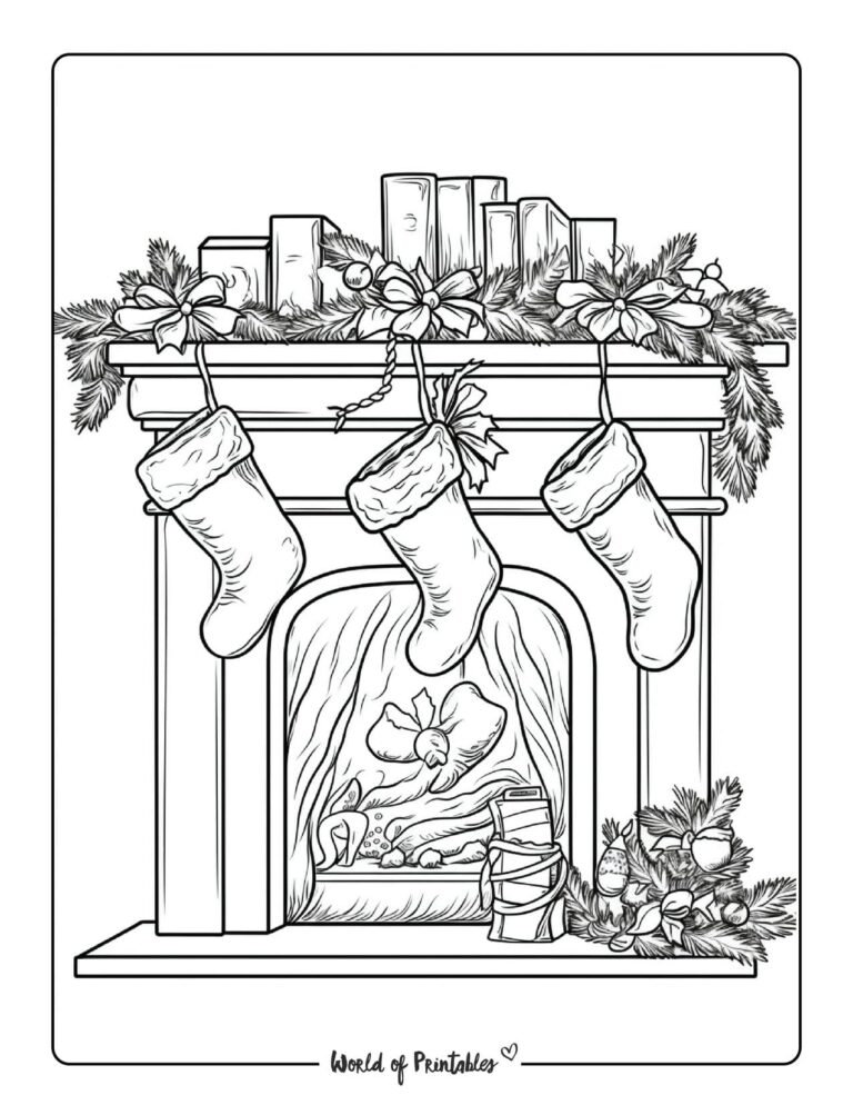 Stocking Coloring Pages - World of Printables