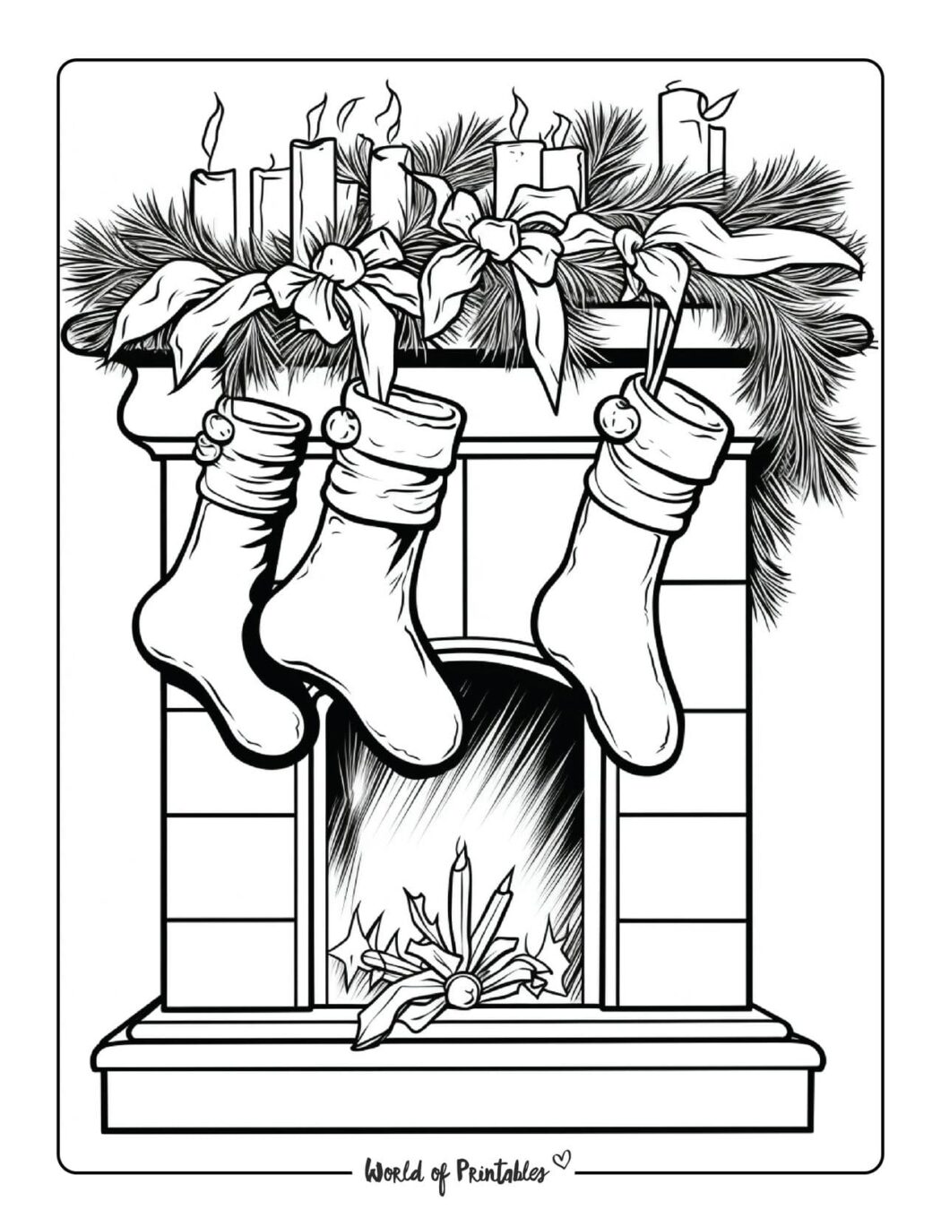 Stocking Coloring Pages - World of Printables