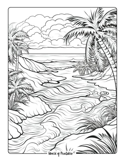summer coloring page for adults