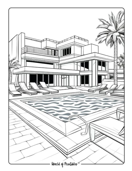 pool coloring page