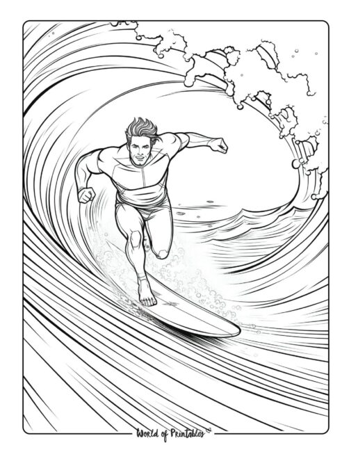 surfer coloring page