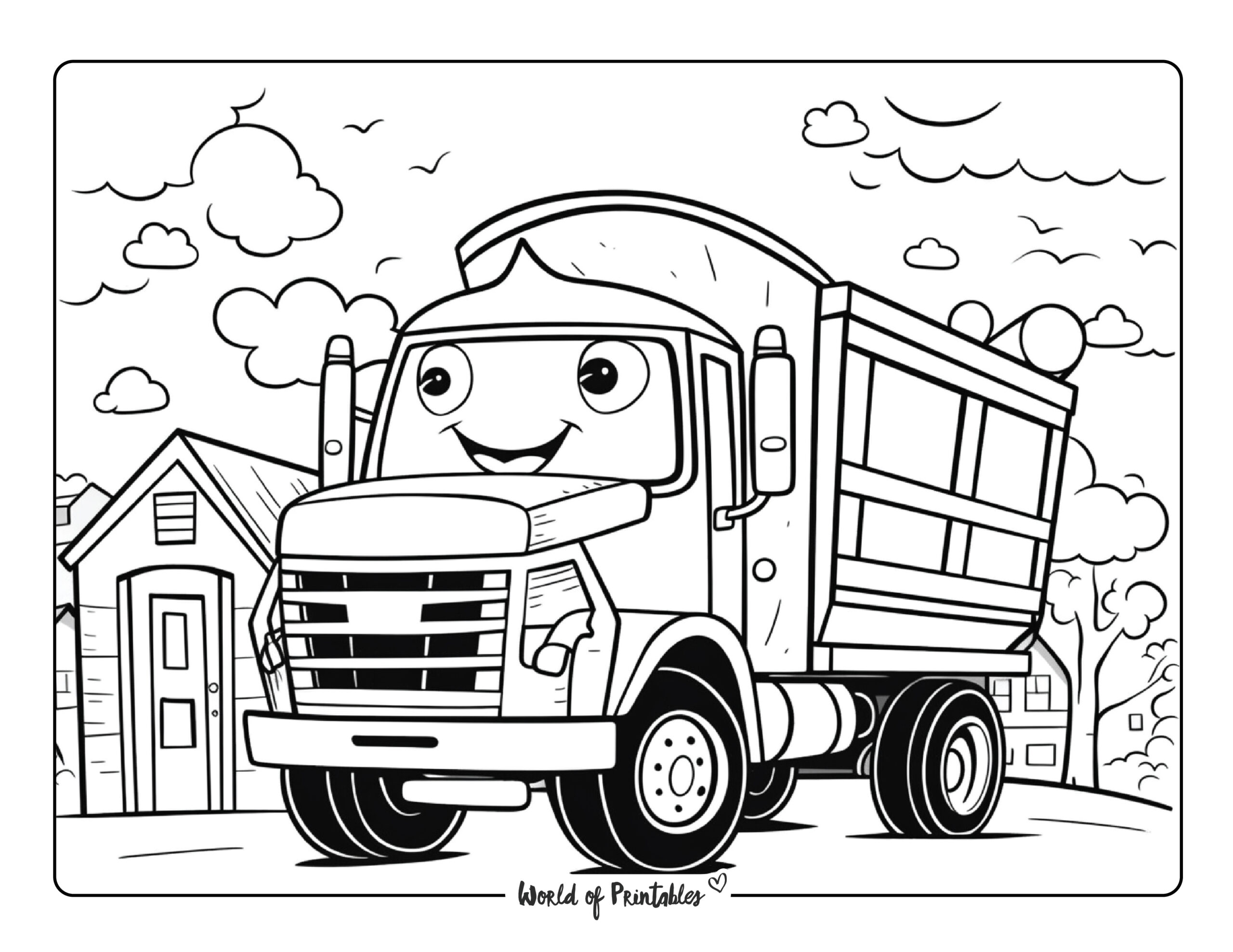 Truck Coloring Pages For Kids Adults World Of Printables Truck Coloring Pages For Kids Adults World Of Printables