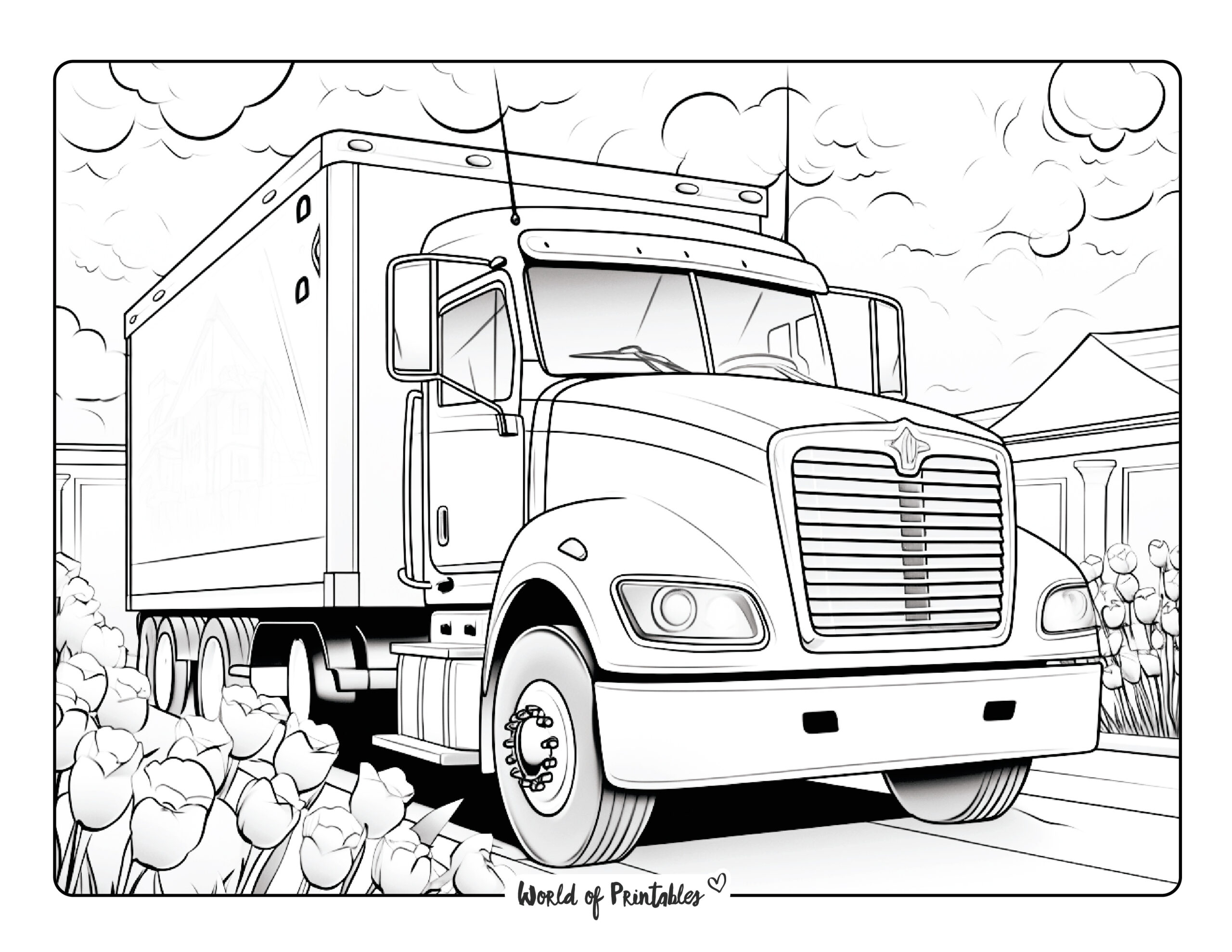 Free Truck Coloring Pages For Adults One For All