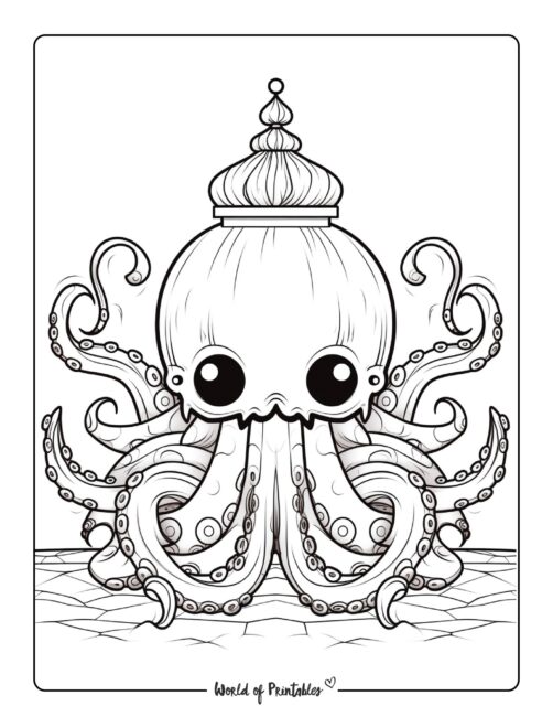 Unique Octopus Coloring Page