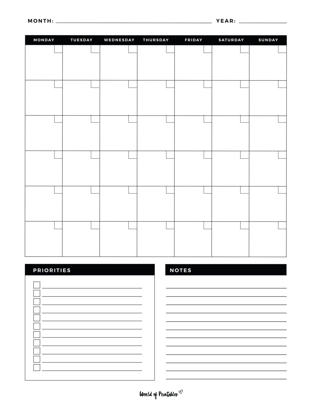 Printable Blank Calendar Templates - Blank Monthly Calendar Printable 1187x1536 