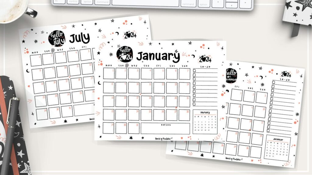 cute 2024 printable calendars