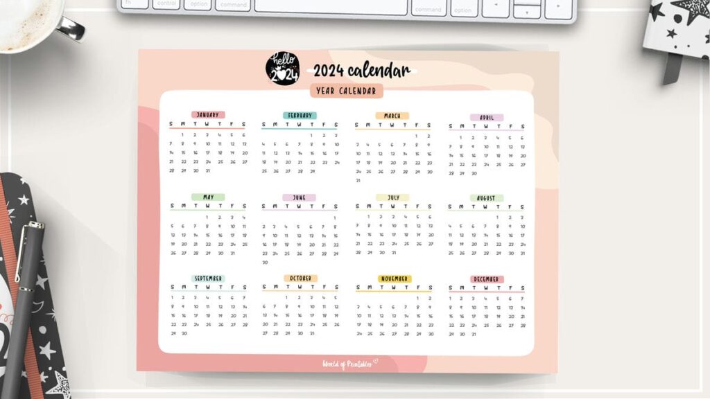 cute 2024 year calendar