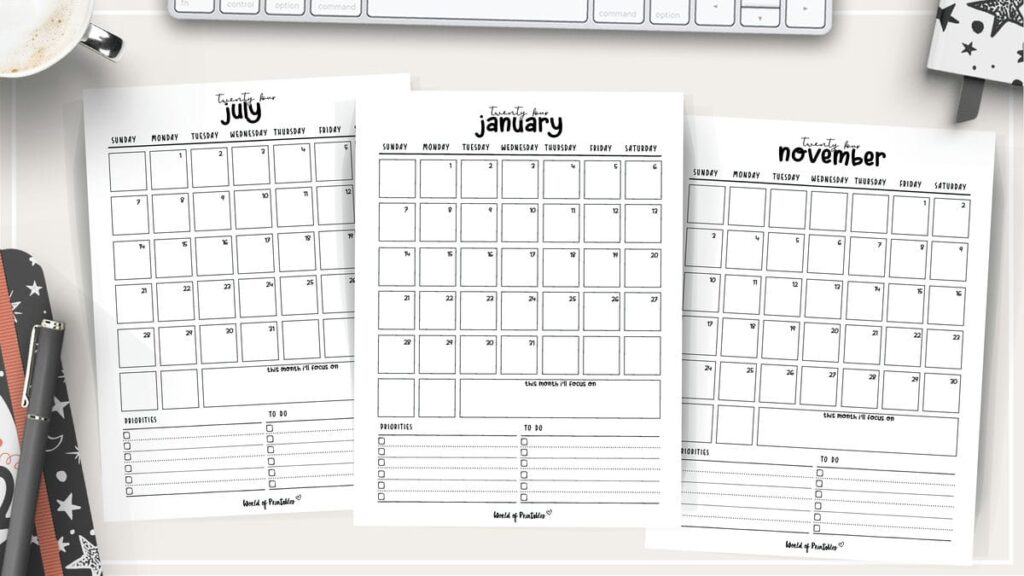 stylish 2024 printable calendars