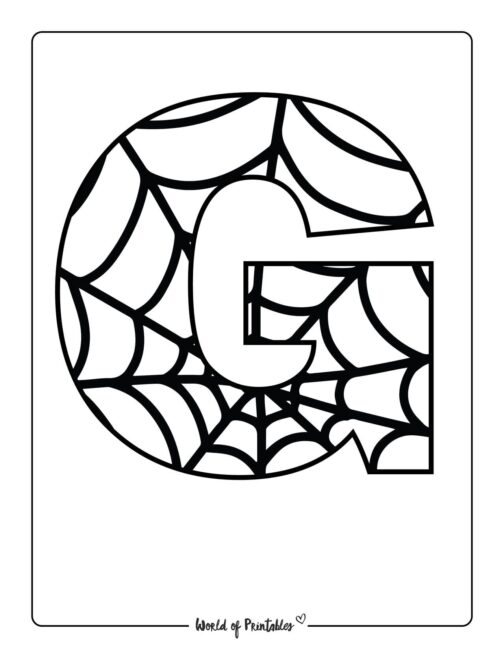 Alphabet Halloween Printable Worksheets - G