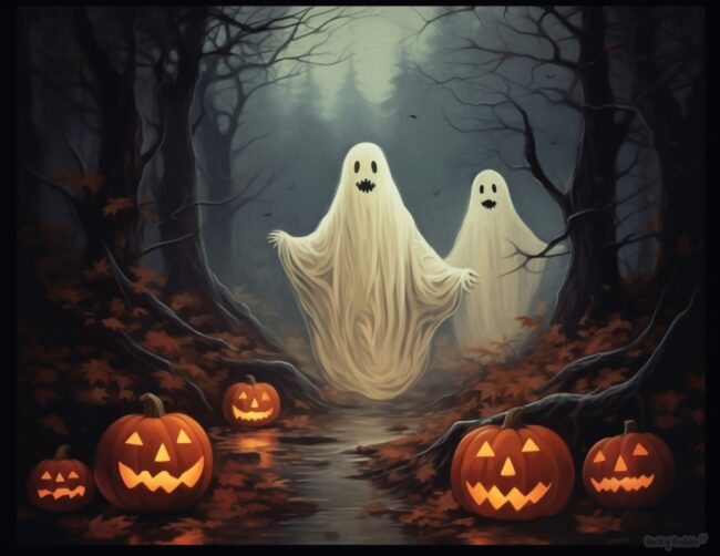 Cute Ghosts Halloween Wall Art Decor