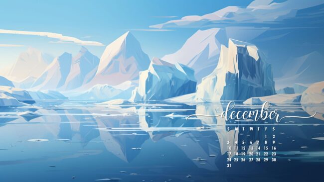 December Calendar Wallpaper Iceberg