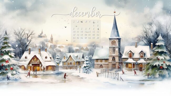 December Calendar Wallpaper Vintage