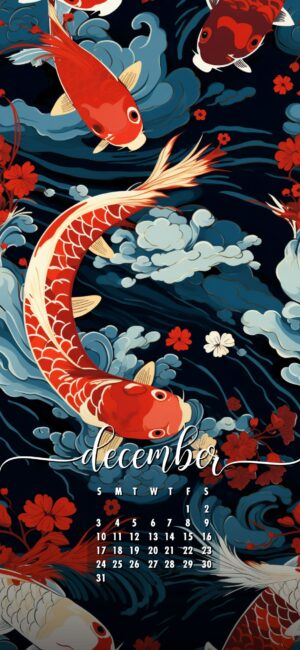 December Phone Wallpaper Abtract Fish