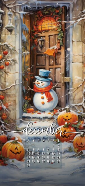 December Phone Wallpaper Christmas Door