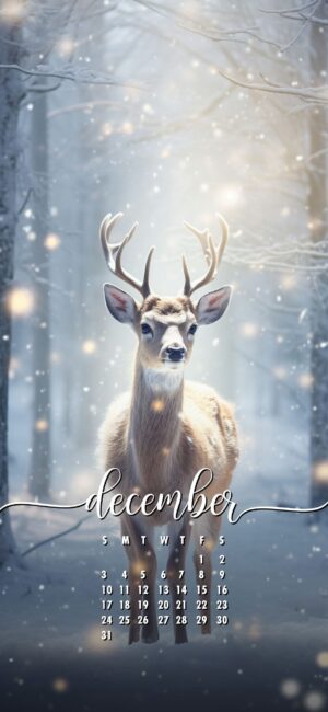 December Phone Wallpaper Deer 24