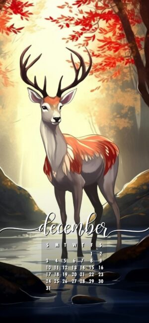 December Phone Wallpaper Deer 27